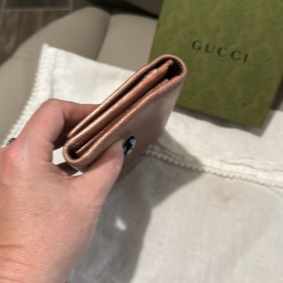 Auth Gucci Fold Purse #3202 Soho Long Wallet Pink Leather Italy - Picture 7 of 15